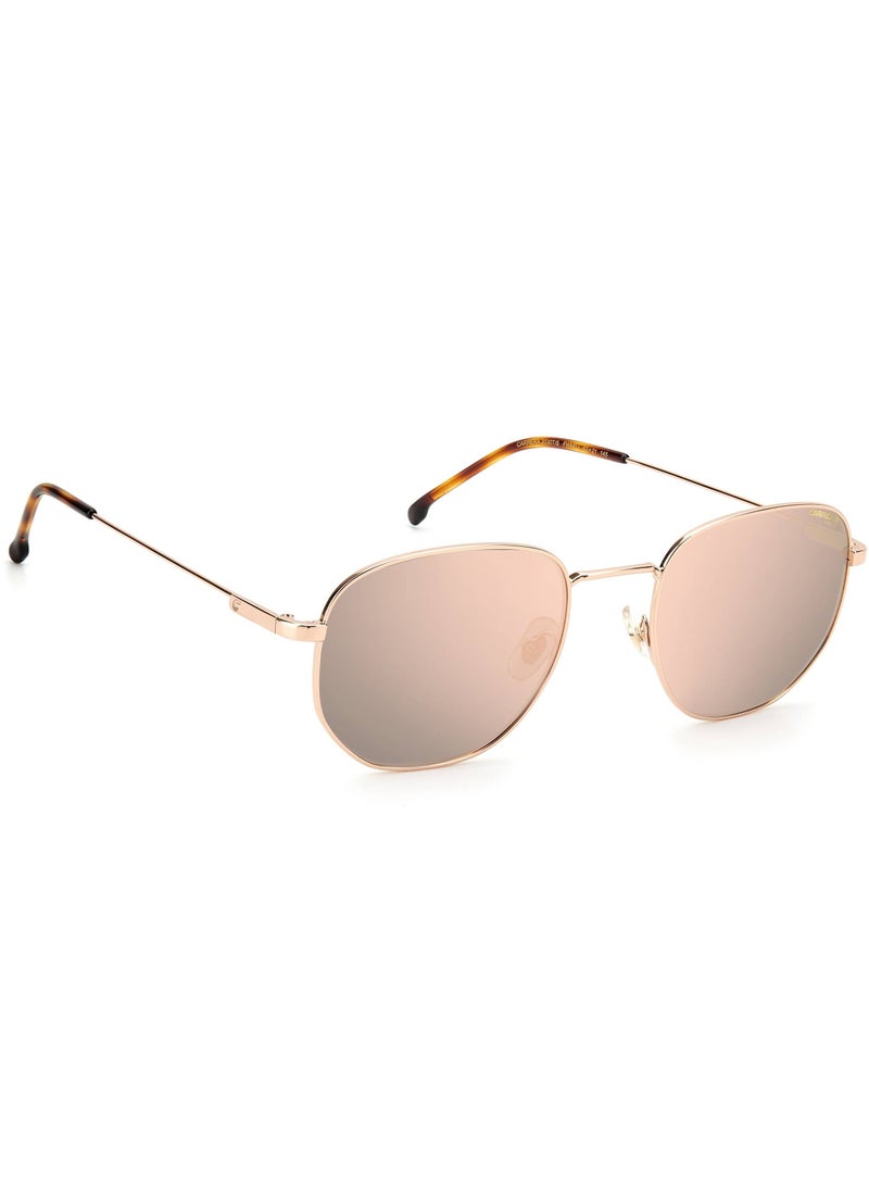 Carrera نظارة شمسية كاريرا هندسية، لون بيج مع عدسات عاكسة باللون الرمادي/الذهبي الوردي CR 2030T/S FWM 0J مقاس 53 مم  - Image 4