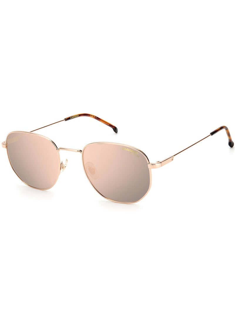 Carrera نظارة شمسية كاريرا هندسية، لون بيج مع عدسات عاكسة باللون الرمادي/الذهبي الوردي CR 2030T/S FWM 0J مقاس 53 مم  - Image 1