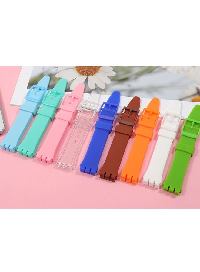 Lijinlan Replacement Silicone Band for Swatch 17mm 19mm 20mm, Waterproof Wristband Watch Strap for Swatch (17mm, Clear) - Image 3