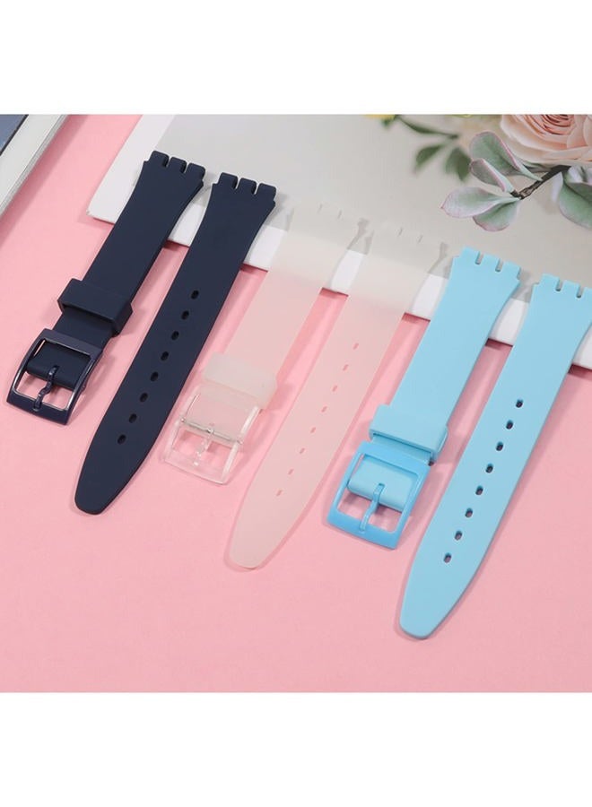 Lijinlan Replacement Silicone Band for Swatch 17mm 19mm 20mm, Waterproof Wristband Watch Strap for Swatch (17mm, Clear) - Image 5