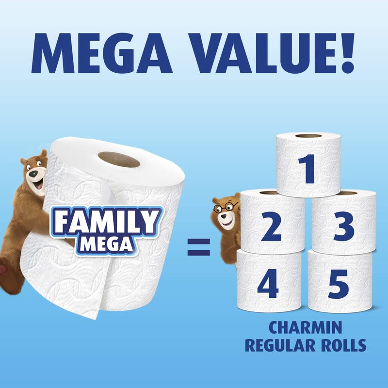 Charmin Ultra Soft Cushiony Touch Toilet Paper, 6 Family Mega Rolls = 30 Regular Rolls (Prime Pantry) - Image 3