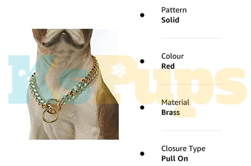 RoverPets Dog Collar Chain, Brass Golden Chrome Plated I Dog Collar for Large & Medium Size Dogs I Length of Choke Chain I 3mm 24 Inch - Image 2