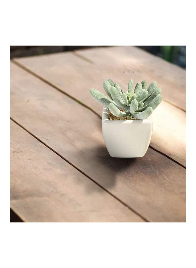 NIBEMINENT Artificial Plant With Pot Green/White  - Image 2