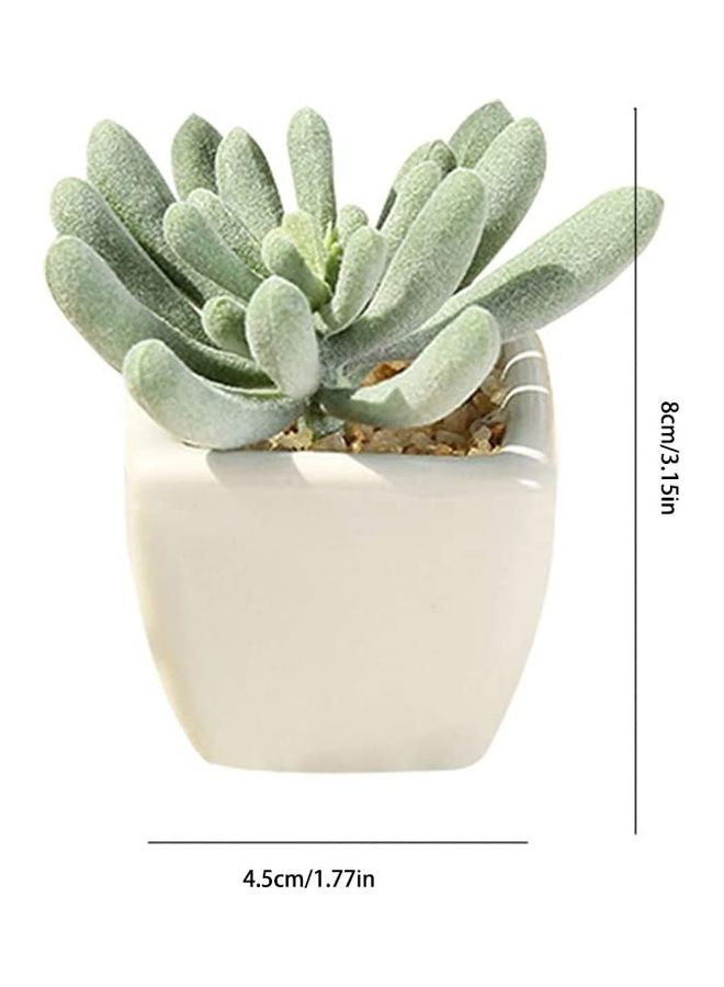 NIBEMINENT Artificial Plant With Pot Green/White  - Image 3
