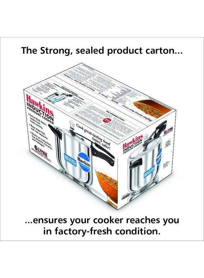 Hawkins 6 Litre Inner Lid Pressure Cooker, Stainless Steel Cooker, Induction Cooker, Silver (Hss60), 6 Liter - Image 4