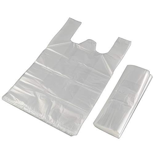 Eagrye Clear Plastic T-Shirt Shopping Bags, Reusable Thank You Bgs (320 Count) - Image 1