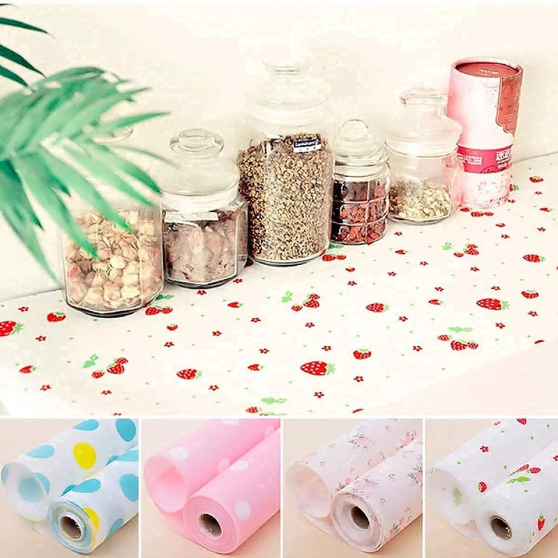 Episkey Episkey Printing Antibacterial Cabinet Plastic Foam Household Wardrobe Moisture Drawer Pad Waterproof NonSlip Paper Kitchen Cupboard Liners Roll Mat 30x300 cm Mult Set of 2  - Image 2