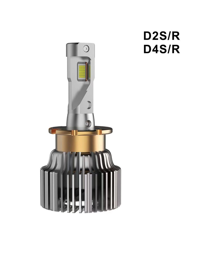 Loquat LED Car Headlight Bulbs Turbo Canbus 6500K Auto Lamp D2S 90000LM 12V - Image 1