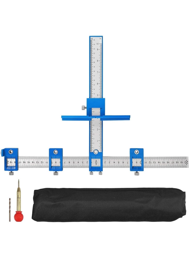 GGOOT Punch Locator Drill Guide Woodworking Drill Guide Tool Cabinet Sleeve Hardware Jig Stainless Steel Wood Drilling Hole Tool Set for Installation of Handles Knobs Doors Drawer Pull - Image 1