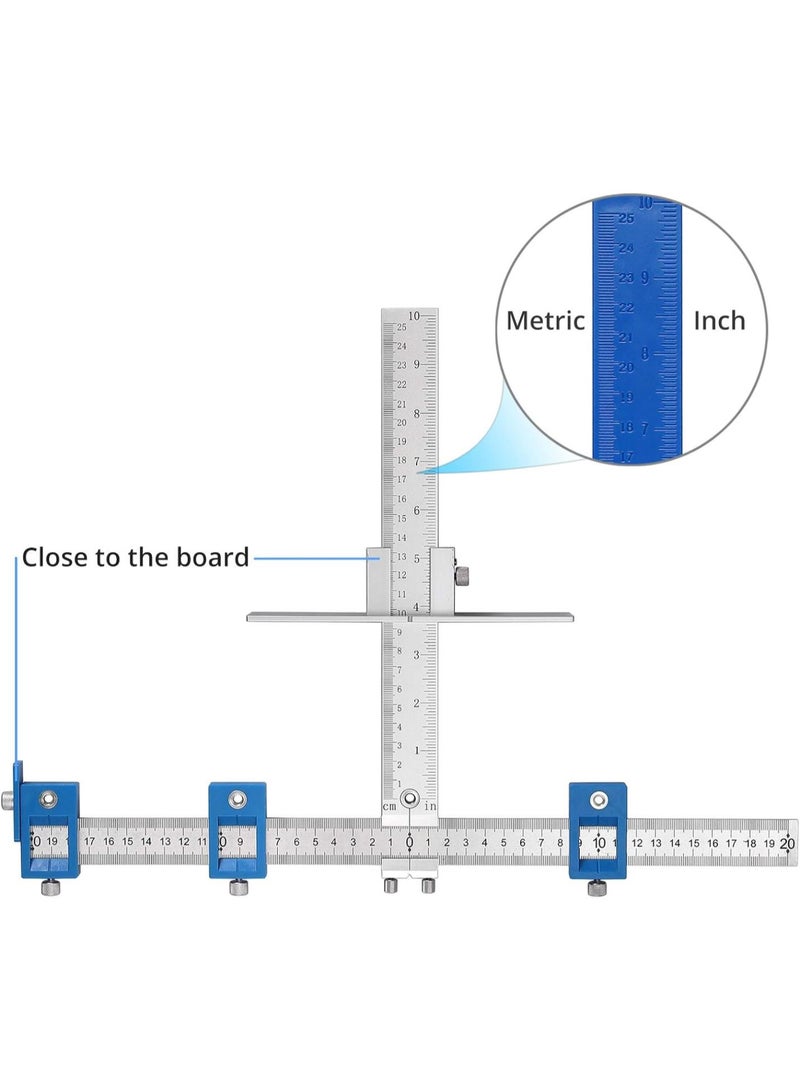 GGOOT Punch Locator Drill Guide Woodworking Drill Guide Tool Cabinet Sleeve Hardware Jig Stainless Steel Wood Drilling Hole Tool Set for Installation of Handles Knobs Doors Drawer Pull - Image 4