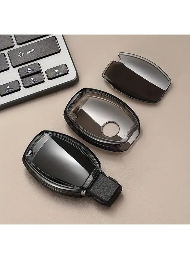 Transparent Black Car Key Cover With Fashionable Ring Clasp Full Protection - Image 4