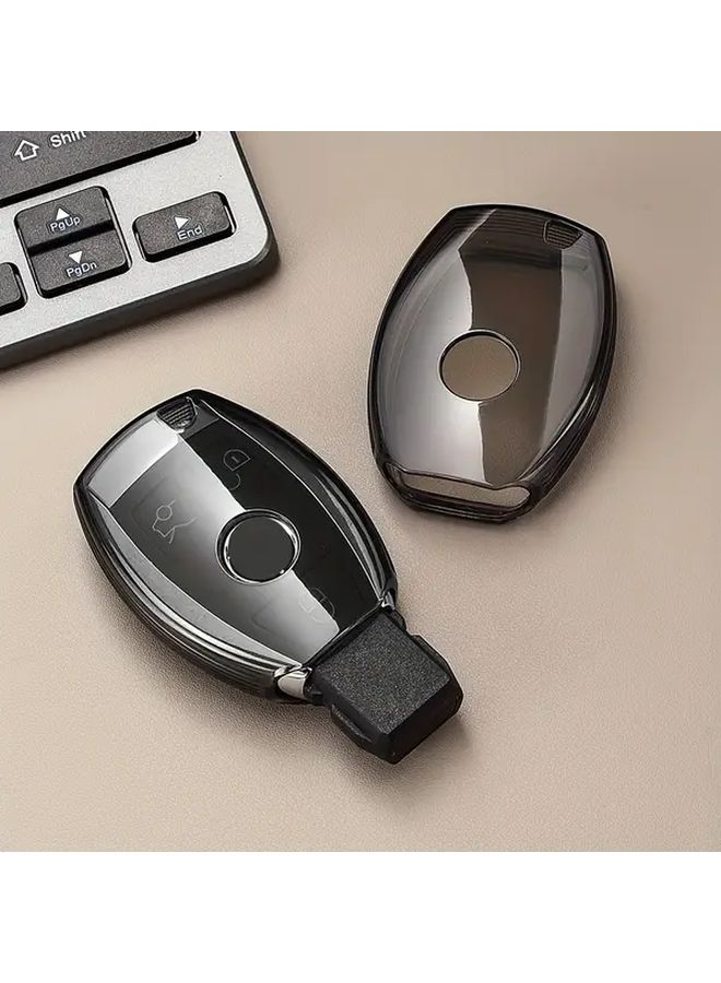 Transparent Black Car Key Cover With Fashionable Ring Clasp Full Protection - Image 5
