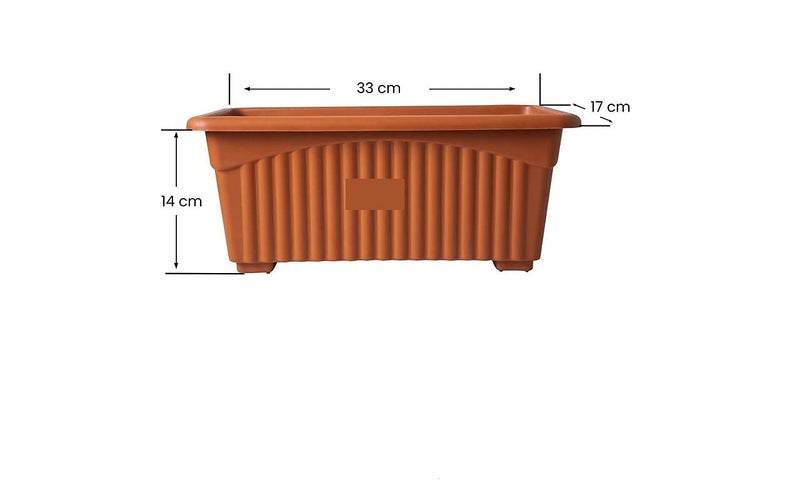 Maanit 13 Inches Rectangular Planter Pots - Pack of 4 - Image 2