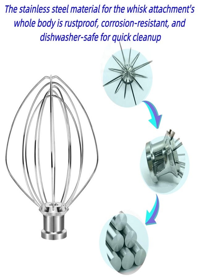 LIAMTU Dishwasher Safe Wire Whip Attachment for K45WW Mixer Beater Fits 4.5 5 Qt Tilt-Head Stand Mixers 6 Wire Stainless Steel Whisk for Kitchen Aid Mixer Accessory Replacement Parts - Image 4