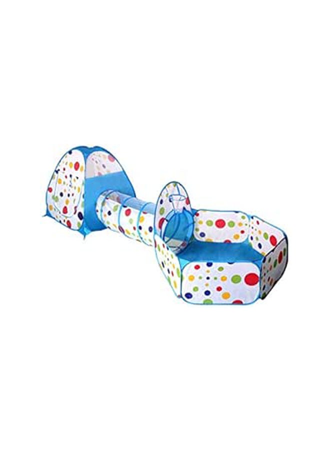 Dot 3-in-1 Folding Kids Play Tent with Tunnel  Ball Pit and Zippered Storage Bag (Blu 