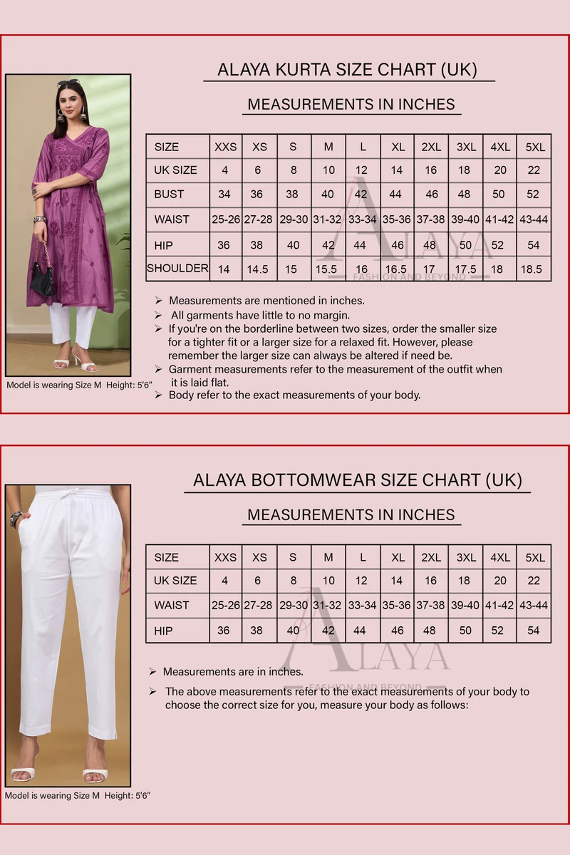 Alaya AL4106KS Women Hand Embroidered Chikankari Chanderi Kurta Set-AL4106KS for Women | Best Price UAE