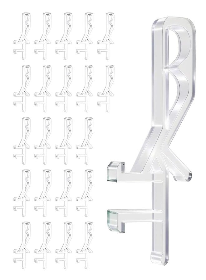 Cidkoth 22 PCS Cidkoth Hidden Channel Valance Clips, 1-7/8 Inch Clear Plastic Blinds Clips for Valance with a Groove, Replacement Clips for Blinds Wood & Faux Wood Window Blinds - Image 1