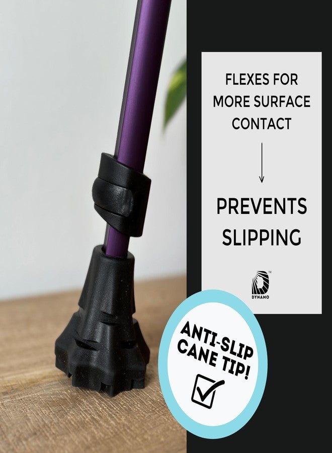 Dynamo Cane Tip Replacement - Enhanced Stability & Safety - HSA/FSA Eligible - Easy Install Walking Cane Rubber Tip - Ideal for Walking Canes and Walking Sticks - (Blue) - Image 4