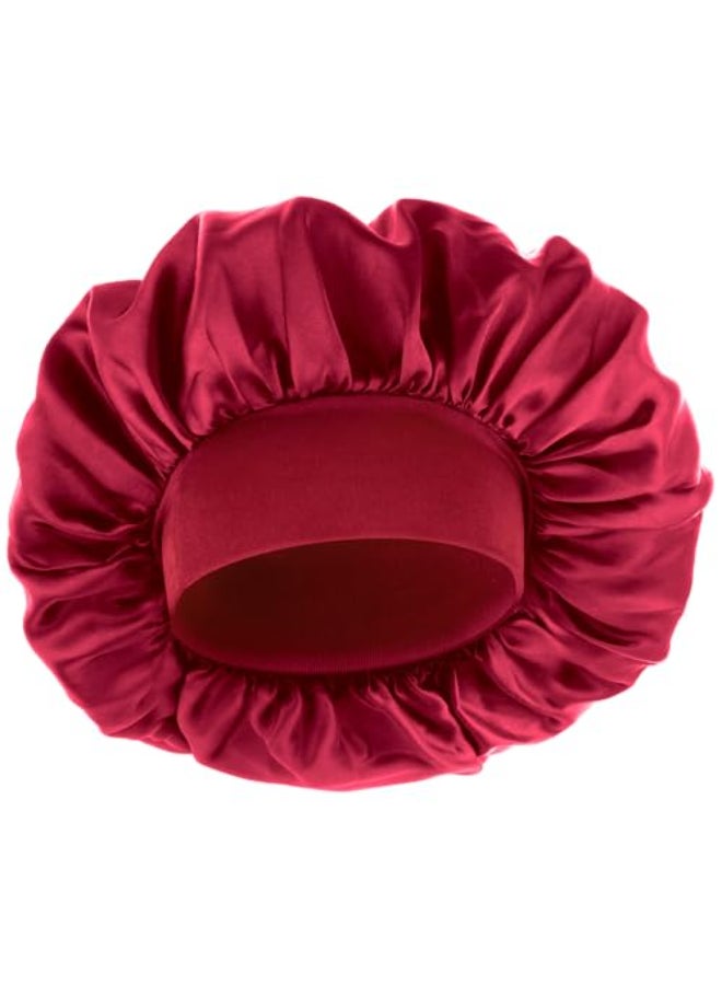 WLLHYF Silk Bonnet for Men Satin Bonnet Single Layer Elastic Band Silk Sleep Cap Black Soft Adjustable Hair Cap Hair Wrap Large Bonnets for Women Sleeping - Image 1