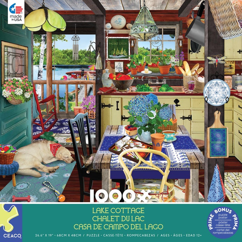 Ceaco Tracy Flickinger Lake Cottage 1000 Piece Jigsaw Puzzle - Image 3