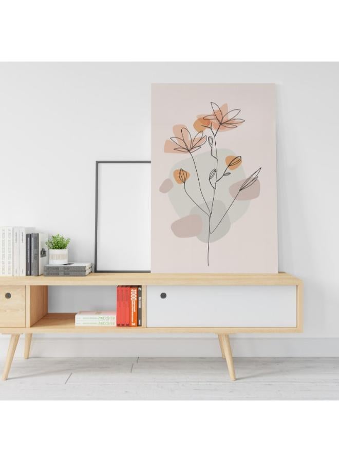 هوم جاليري لوحة فنية جدارية مطبوعة على شكل زهرة تجريدية بألوان مائية - Image 2