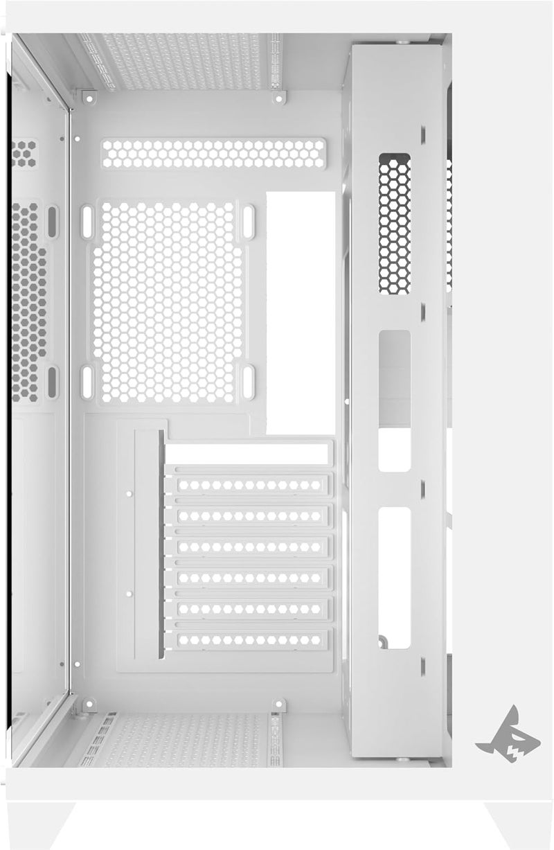 SHARX CASE PROFIN ATX Min-Tower Gaming PC Case(INF700W), With 7X 120mm Pre-Installed ARGB Fans,3 Sides Infinity Mirror and Controller, Tempered Glass,Type C*1 Dongle / USB3.0 * 1 / USB2.0 * 2,WHITE. - Image 4