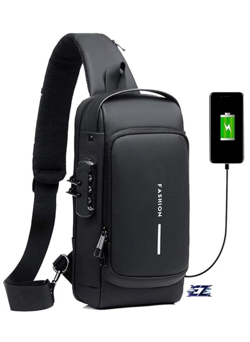 Gravity Waterproof Anti-Theft Crossbody Sling Bag for Men with USB
