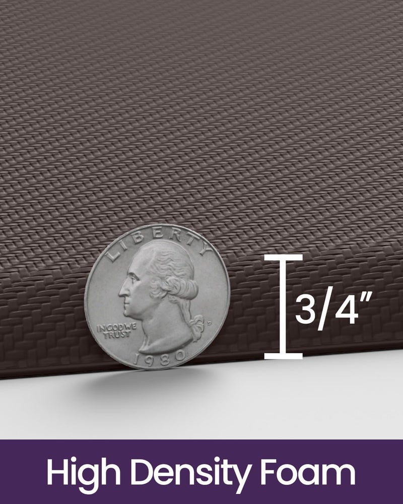 DEXI Kitchen Mat Cushioned Anti Fatigue, Extra Thick Comfort Standing Floor Mats Waterproof, Memory Foam Antifatigue Runner Rug for Desk Office, Sink, Laundry, 39x20, Brown - Image 2