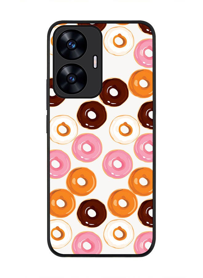 Stylizedd - Rugged Black edge case for Realme C55 4G Slim fit Soft Case Flexible Rubber Edges Anti Drop TPU Gel Thin Cover -  Donut Drops - Image 1
