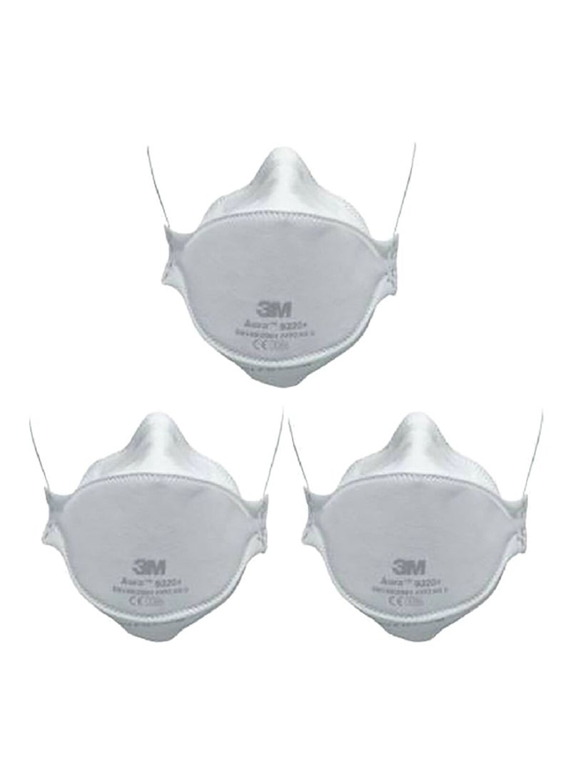 3M 3-Piece Disposable Adjustable Nose Clip Non-Valved Respiratory Mask Set White 0.25 x 0.08 x 0.215 cm UU008319178  - Image 1