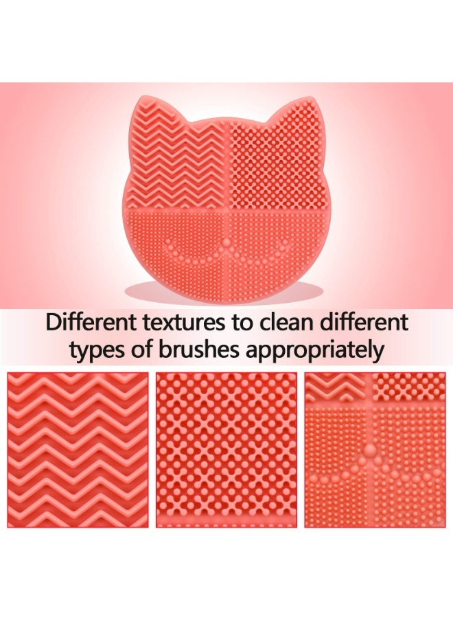 لوميا سجادة تنظيف فرش المكياج، منظف وحامل تجفيف من السيليكون 2 في 1، وسادة تنظيف فرش مستحضرات التجميل من السيليكون للغسيل، تنظيف فرش المكياج القابلة للطي، وسادة غسل الفرش القابلة للطي لإسفنجة المكياج وبودرة الوجه - Image 3
