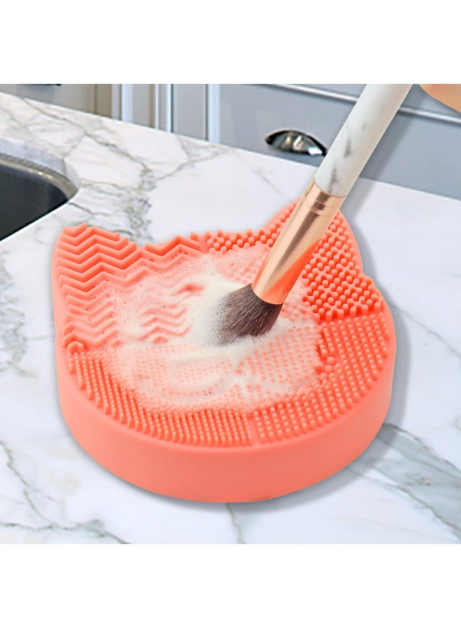 لوميا سجادة تنظيف فرش المكياج، منظف وحامل تجفيف من السيليكون 2 في 1، وسادة تنظيف فرش مستحضرات التجميل من السيليكون للغسيل، تنظيف فرش المكياج القابلة للطي، وسادة غسل الفرش القابلة للطي لإسفنجة المكياج وبودرة الوجه - Image 5