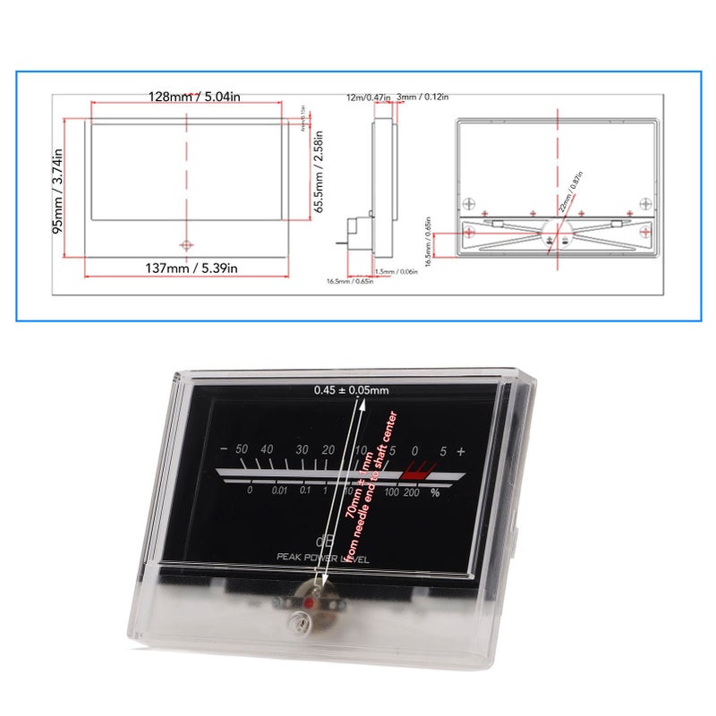 VU Meter LED White Backlit Accurate Measurement Power Amplifier DB Meter for Studio DIY - Image 3