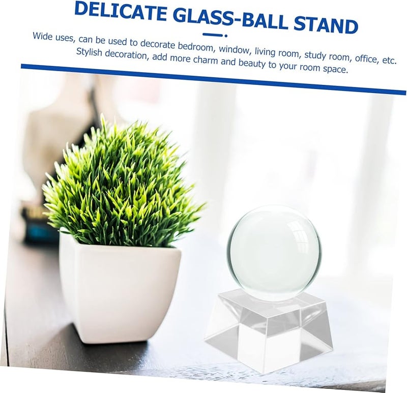 VICASKY قاعدة كرة بلورية شفافة قاعدة مستقيمة غير قابلة للانزلاق حامل عرض زخرفة - Image 5