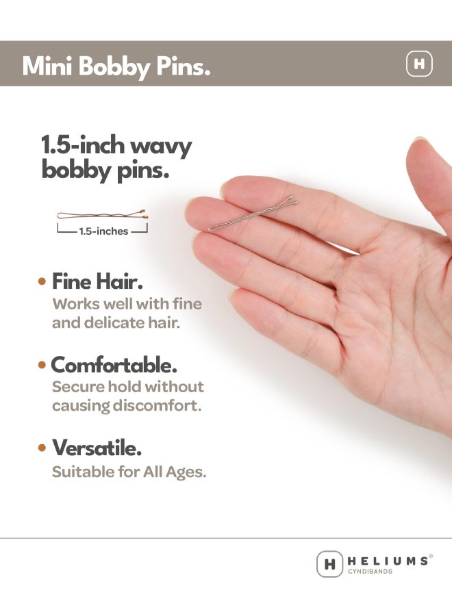 Heliums Mini Bobby Pins Dark Blonde 40 Pack 15 Inch Small Hair Pins For Thin Hair Kids - Image 4