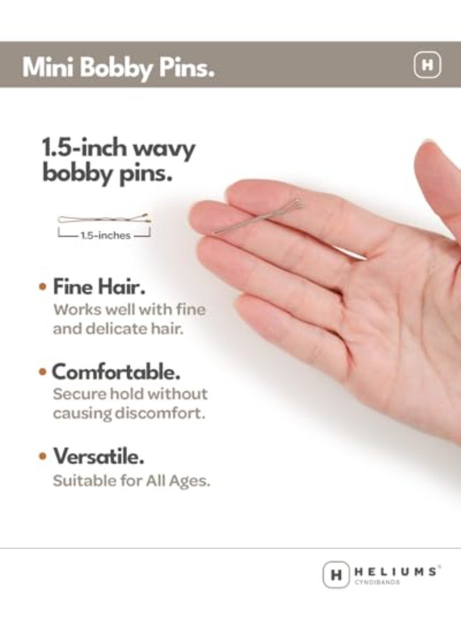 Heliums Mini Bobby Pins Dark Blonde 40 Pack 15 Inch Small Hair Pins For Thin Hair Kids - Image 3