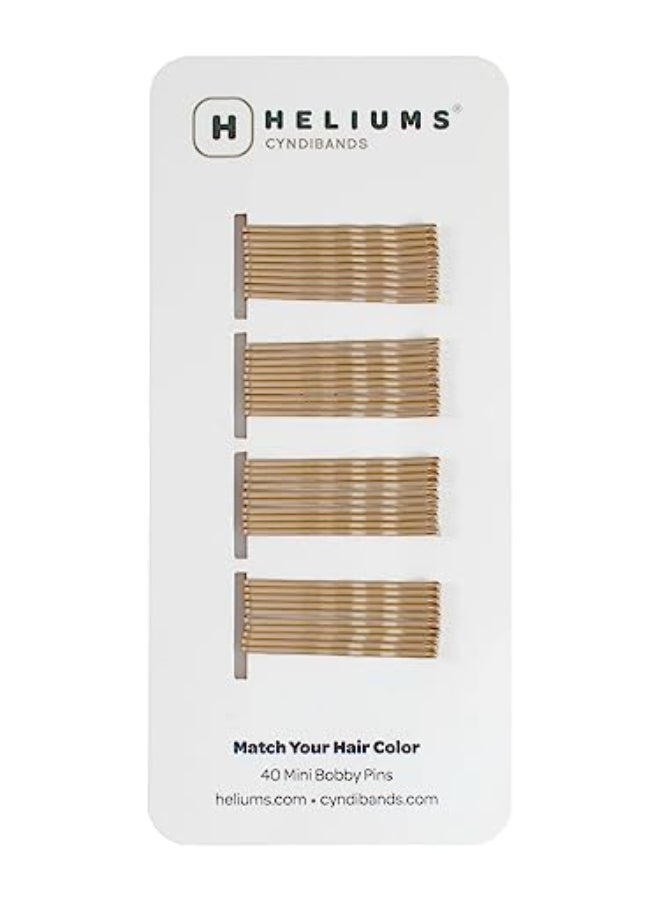 Heliums Mini Bobby Pins Dark Blonde 40 Pack 15 Inch Small Hair Pins For Thin Hair Kids - Image 1