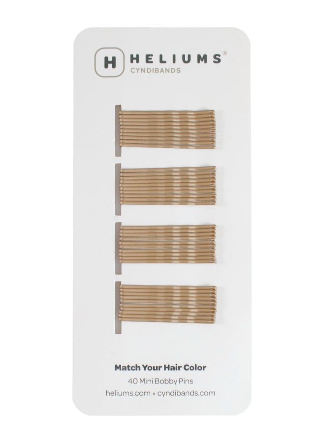 Heliums Mini Bobby Pins Dark Blonde 40 Pack 15 Inch Small Hair Pins For Thin Hair Kids - Image 2