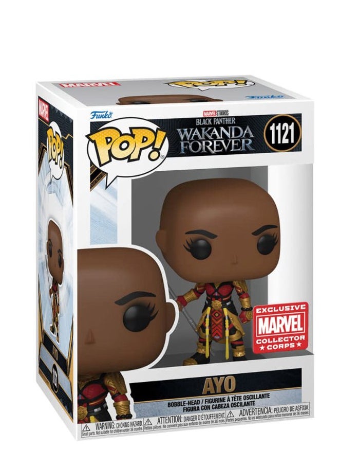 POP! Pop! Funko Wakanda Forever Marvel Collector Corps Exclusive AYO #1121 w/ Free Arcylic Case  - Image 2