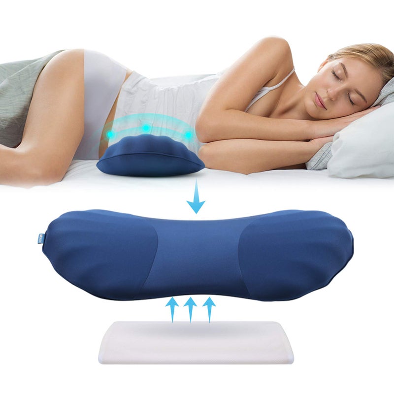 RESTCLOUD Adjustable Lumbar Support Pillow for Sleeping Memory Foam Back Support Pillow for Lower Back Pain Relief and Sleeping, Lumbar Support Pillow for Bed and Chair - Image 1