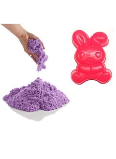 BabyGo BabyGo Soft Space Sand Clay for Indoor Playing Moldable 500gm in Resealable Bag with Free Big Mould (Purple) (No Toxic)  - Image 2
