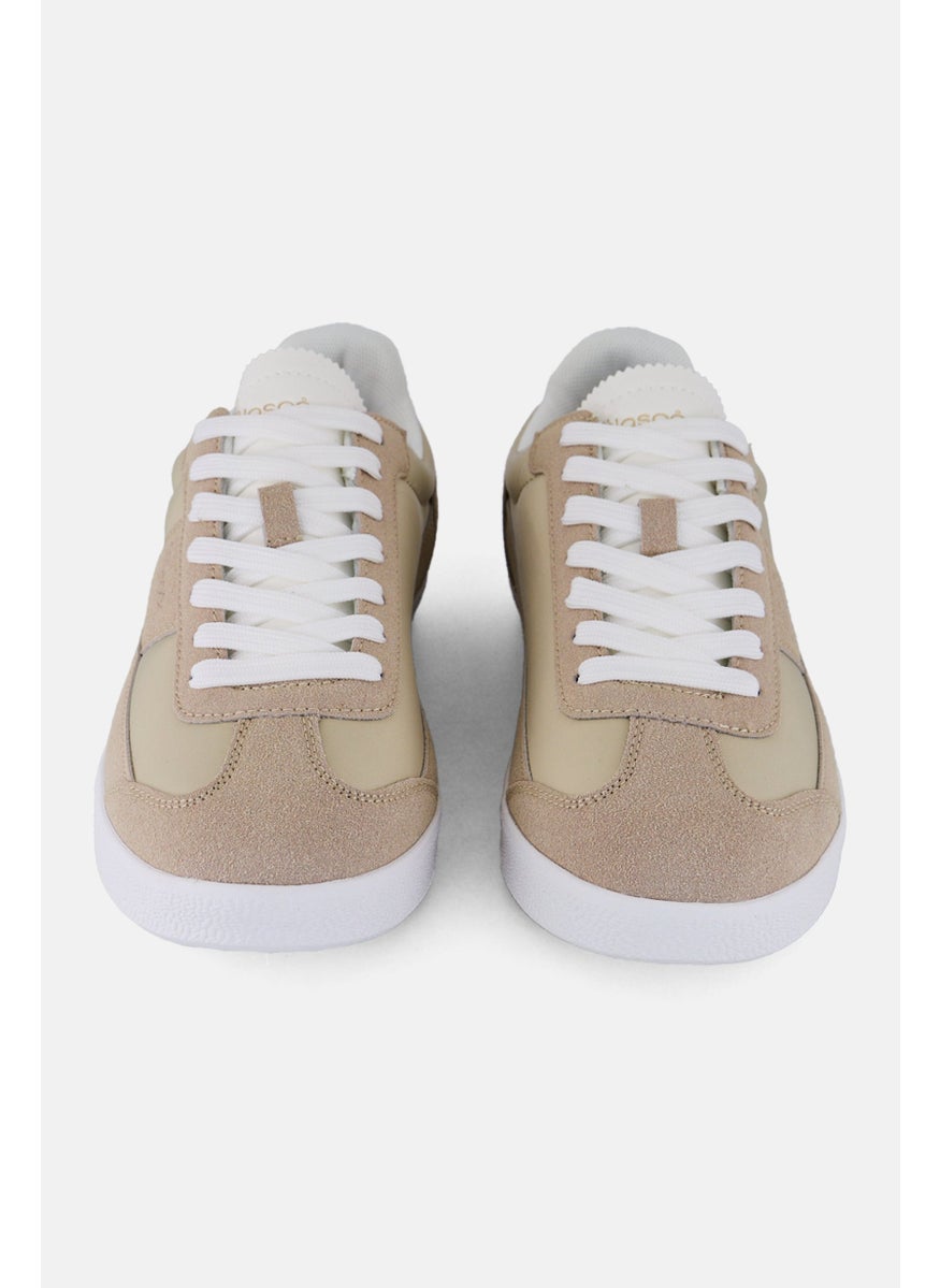 Algspar Men Suede Lace Up Shoes, Beige  - Image 4