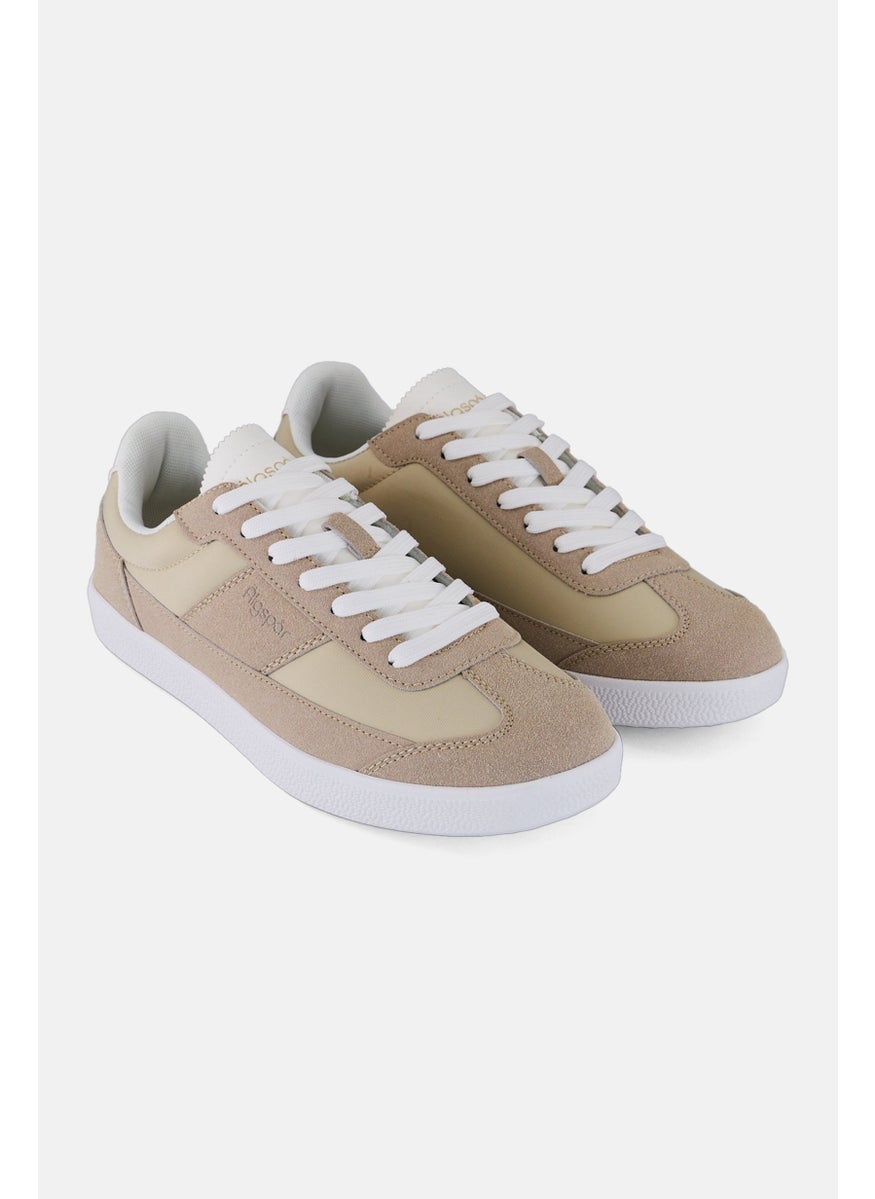 Algspar Men Suede Lace Up Shoes, Beige  - Image 1