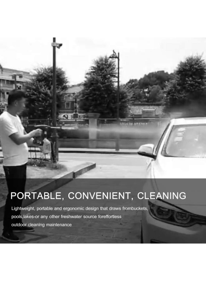24V Cordless Portable Electric Pressure Washer, 200W, 30 Bar, Lithium, with Foam Generator Nozzle and Water Pump - Image 5