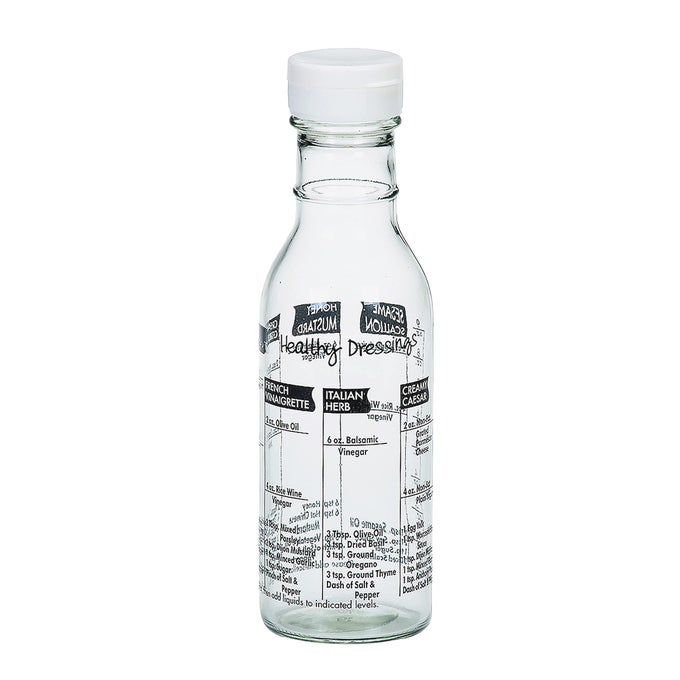 GLASS SALAD DRESSING SHAKER BOTTLE 83 X 254 WHITE