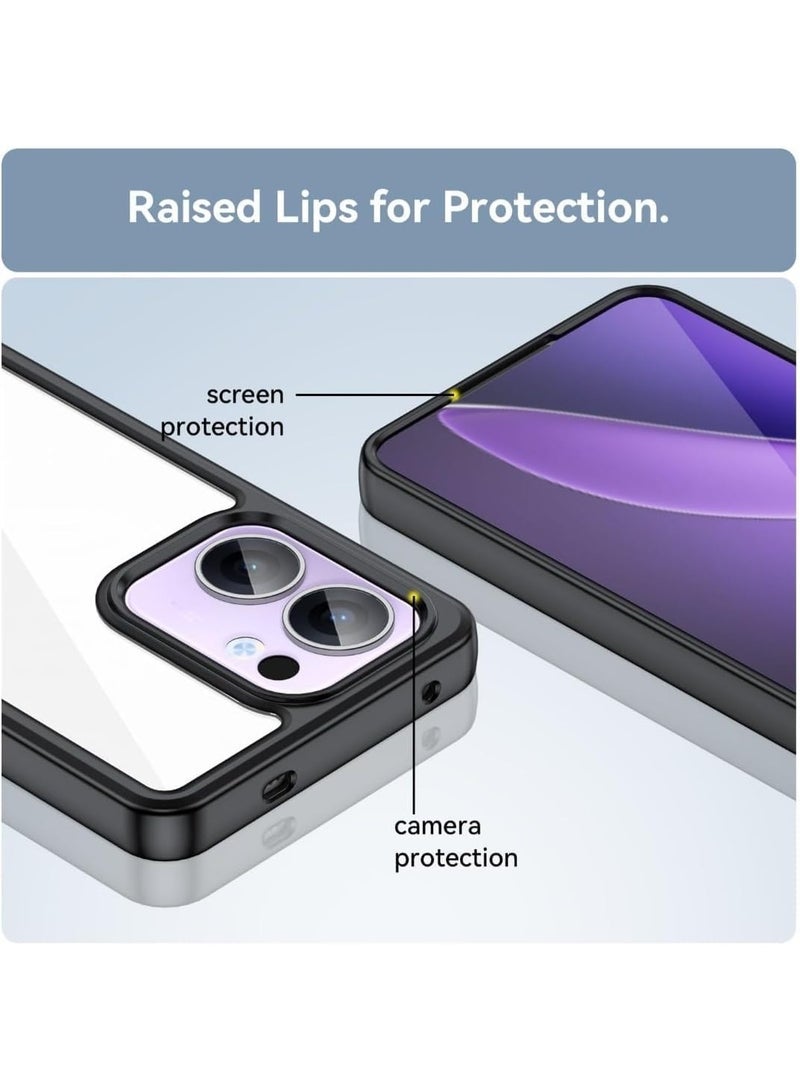 Mobile Magic Shockproof Bumper Case Solid Black Matte TPU Frame with Anti-Scratch Clear Back for Oppo Reno 13F (4G/5G) / Reno 13FS (Black) - Image 4