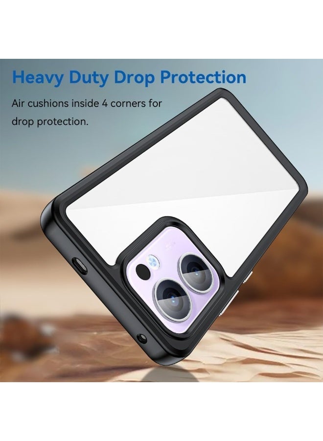 Mobile Magic Shockproof Bumper Case Solid Black Matte TPU Frame with Anti-Scratch Clear Back for Oppo Reno 13F (4G/5G) / Reno 13FS (Black) - Image 3