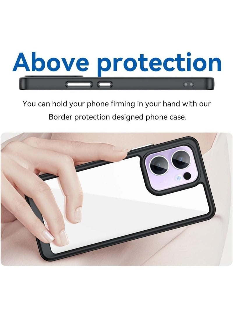Mobile Magic Shockproof Bumper Case Solid Black Matte TPU Frame with Anti-Scratch Clear Back for Oppo Reno 13F (4G/5G) / Reno 13FS (Black) - Image 2