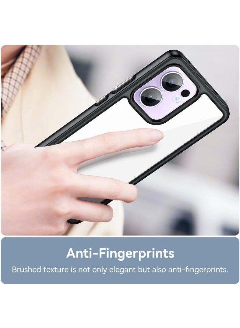 Mobile Magic Shockproof Bumper Case Solid Black Matte TPU Frame with Anti-Scratch Clear Back for Oppo Reno 13F (4G/5G) / Reno 13FS (Black) - Image 5