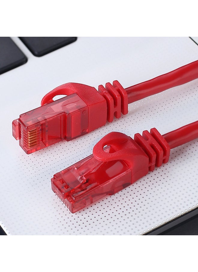 Generic Oxygen-free Copper Network Cable Type 6 Gigabit Network Jumper With Crystal Head Broadband Finished 8-core Twisted Pair Computer Room POE-Color:Red-Line Length:1.5m  - Image 1